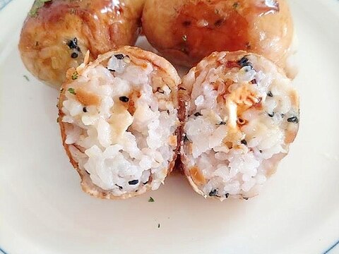 肉巻きチーズおにぎり